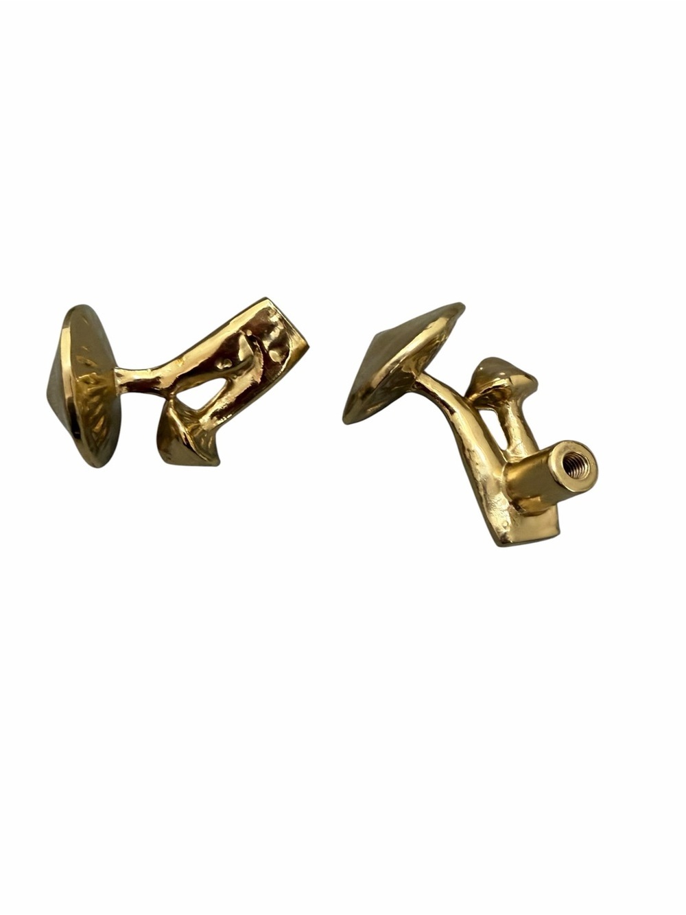 NWOT Anthropologie 2 Gold Mushroom Drawer Knobs - Picture 3 of 5